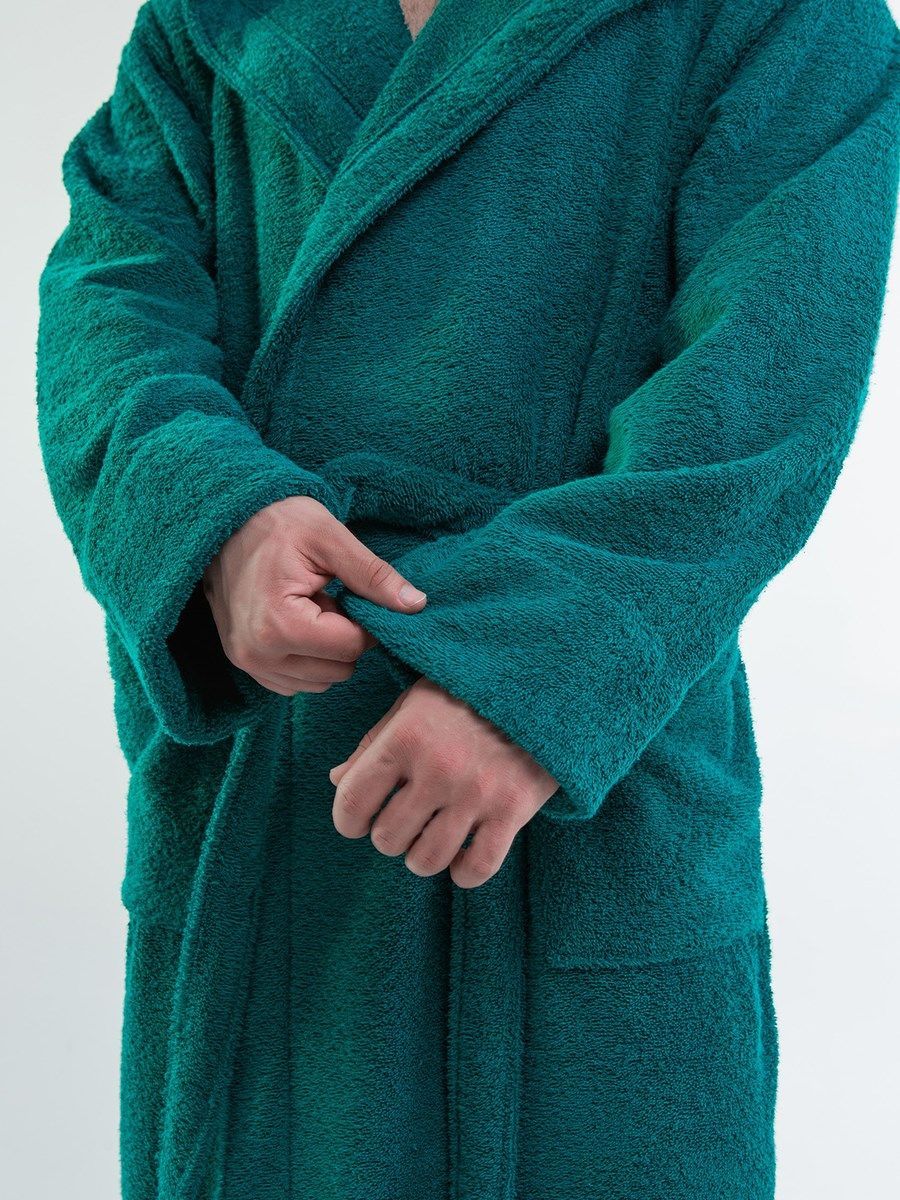 снимок Халат махровый с капюшоном, изумруд от магазина BIO-TEXTILES ОПТ