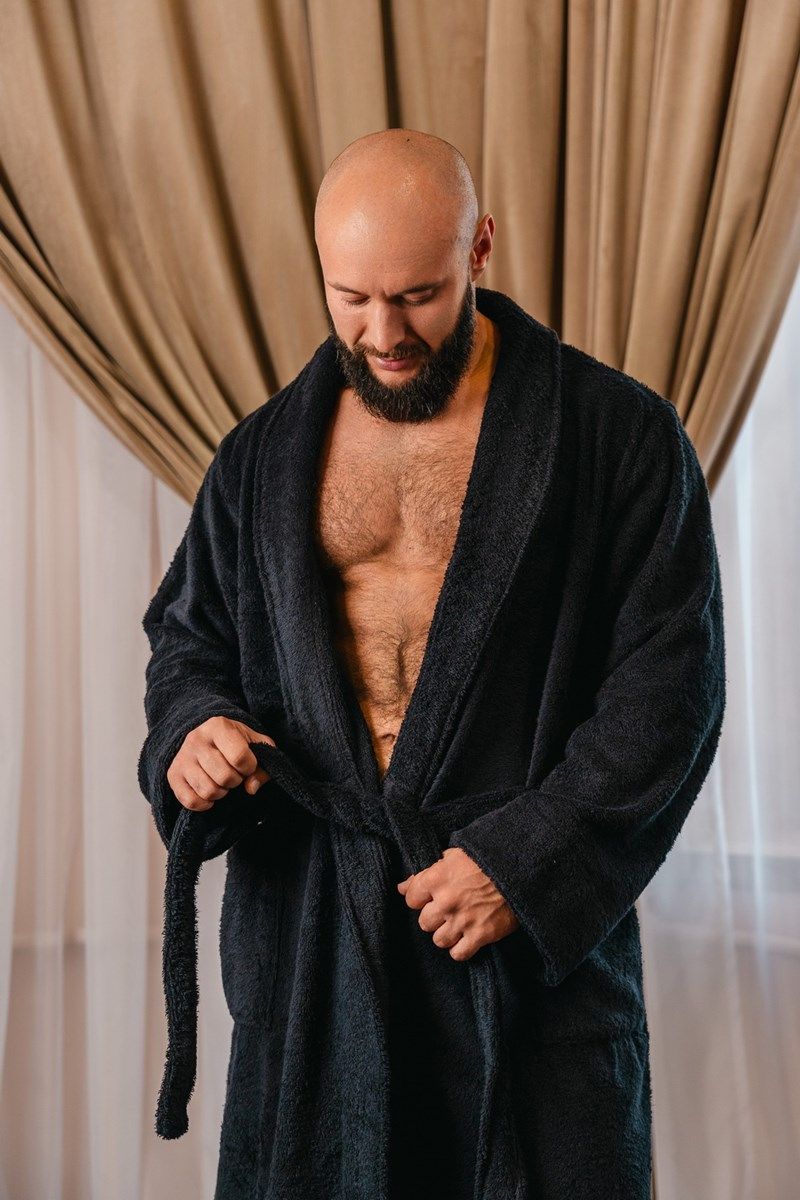 снимок Халат махровый мужской черный от магазина BIO-TEXTILES ОПТ