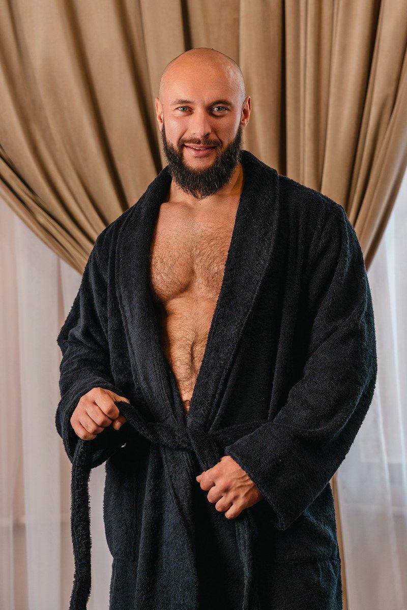 снимок Халат махровый мужской черный от магазина BIO-TEXTILES ОПТ