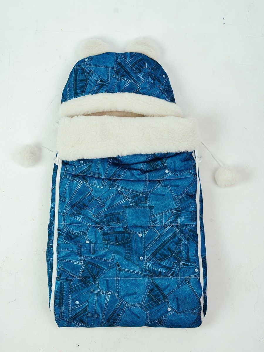 снимок Конверт детский меховой на выписку "Джинца" 82*42 (до 6 мес) от магазина BIO-TEXTILES ОПТ