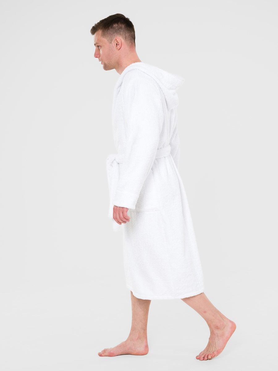снимок Халат махровый PandaHug Leonardo белый капюшон от магазина BIO-TEXTILES ОПТ