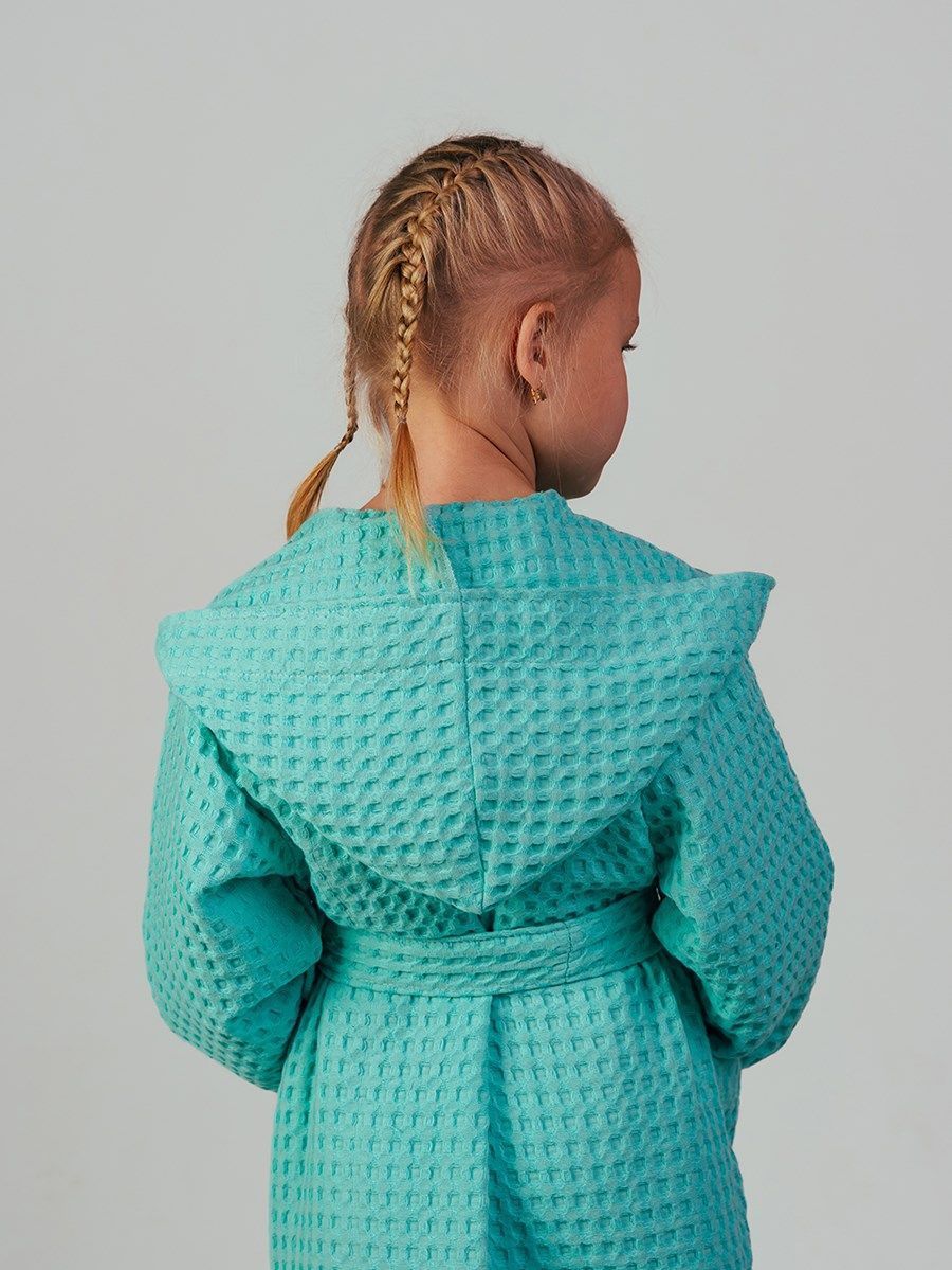 снимок Халат вафельный детский "Комфорт" мятный от магазина BIO-TEXTILES ОПТ