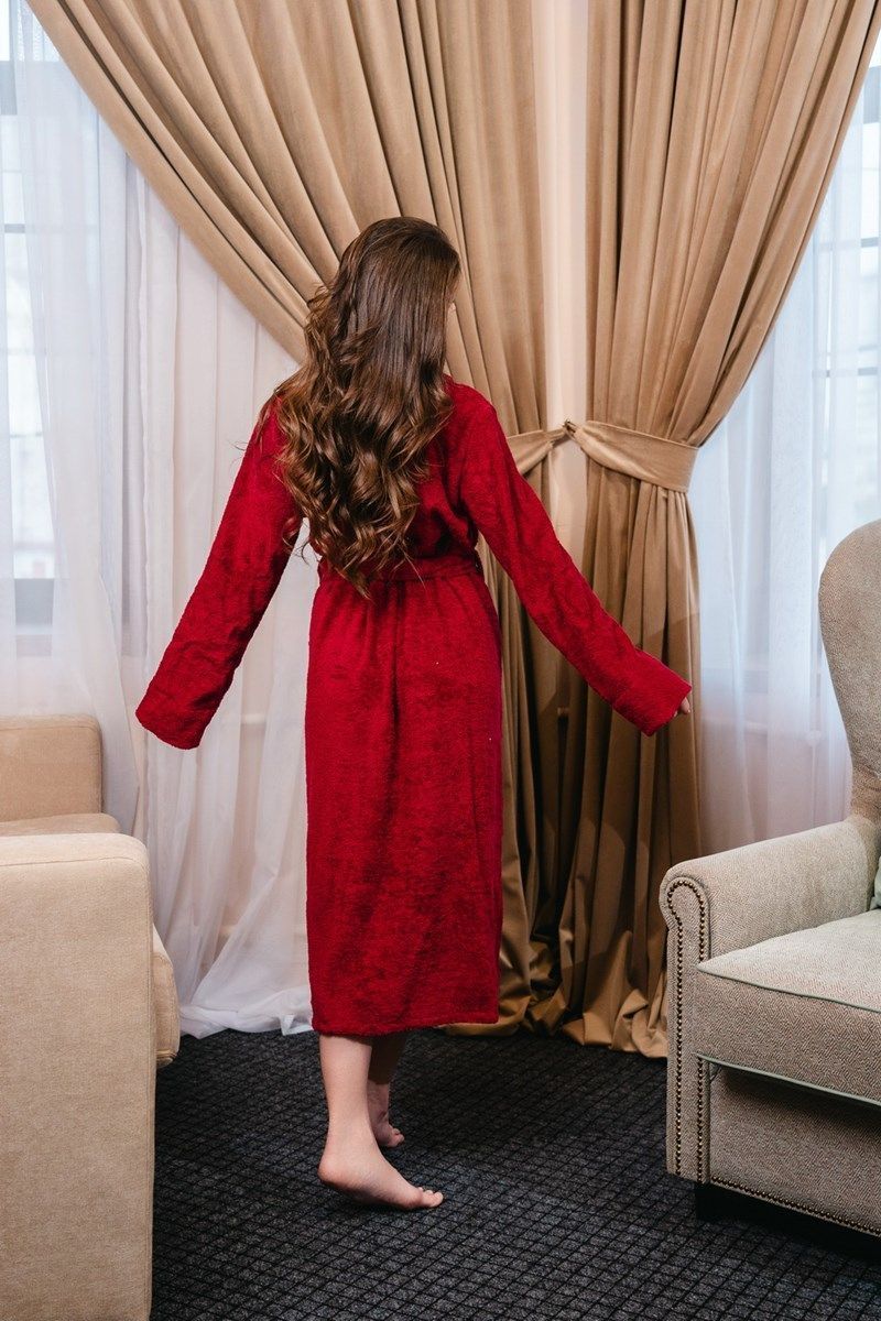 снимок Халат махровый женский бордовый от магазина BIO-TEXTILES ОПТ