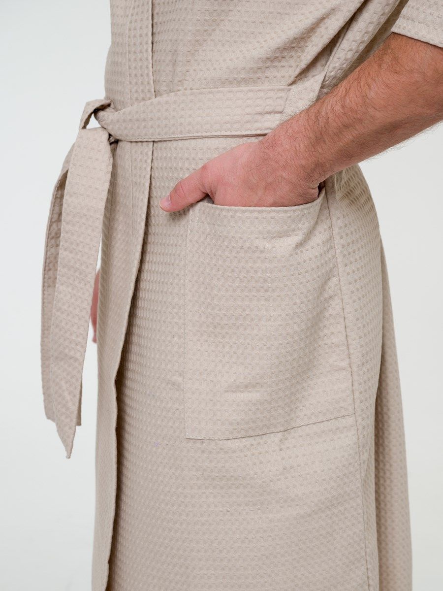 снимок Халат вафельный бежевый от магазина BIO-TEXTILES ОПТ