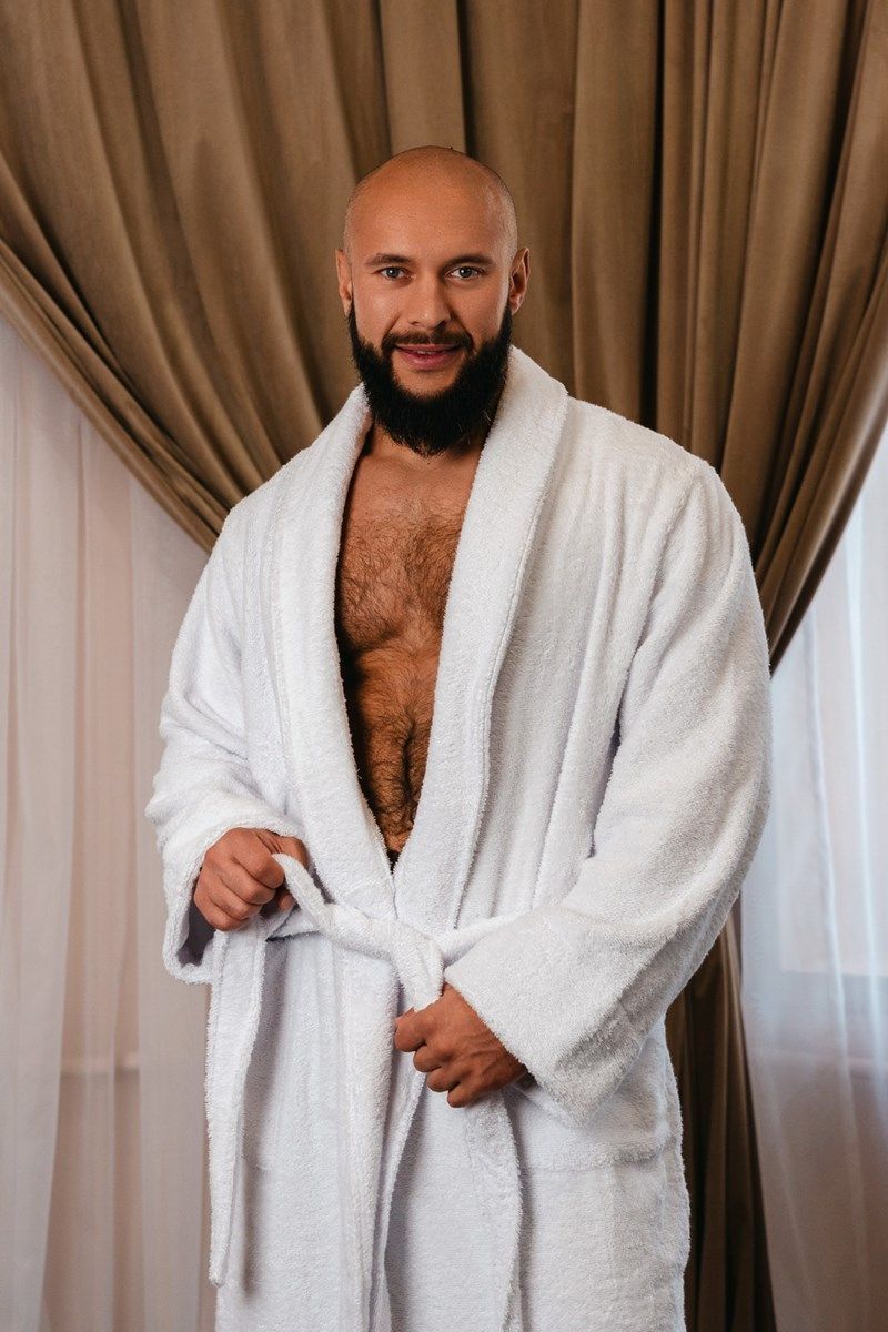 снимок Халат махровый мужской белый от магазина BIO-TEXTILES ОПТ