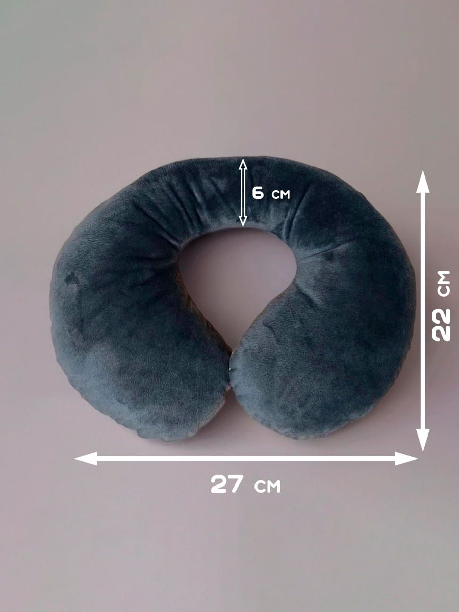снимок Подушка на шею "рогалик" детская 27*22 персик, т.серый от магазина BIO-TEXTILES ОПТ