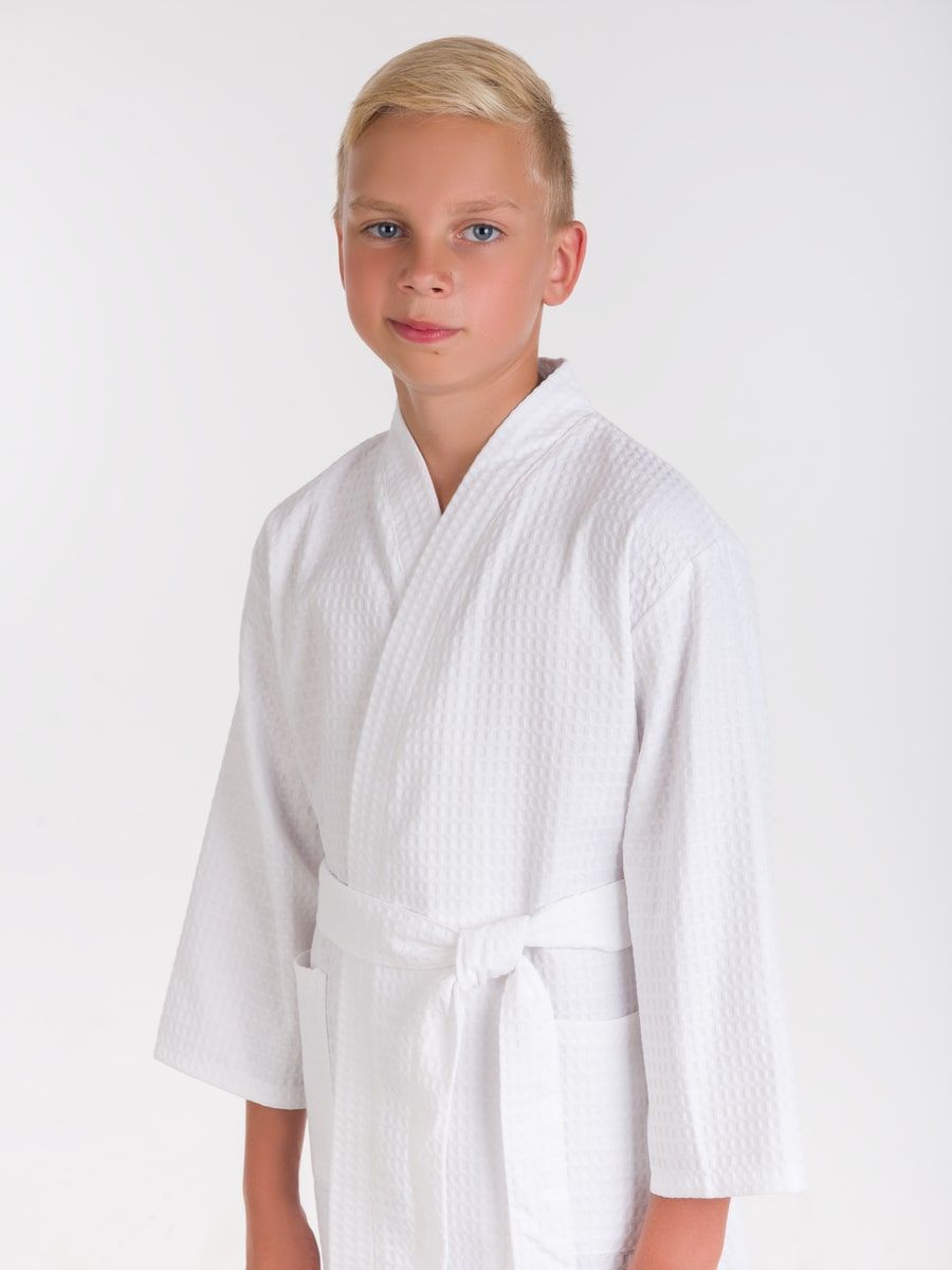 снимок Халат вафельный детский белый от магазина BIO-TEXTILES ОПТ