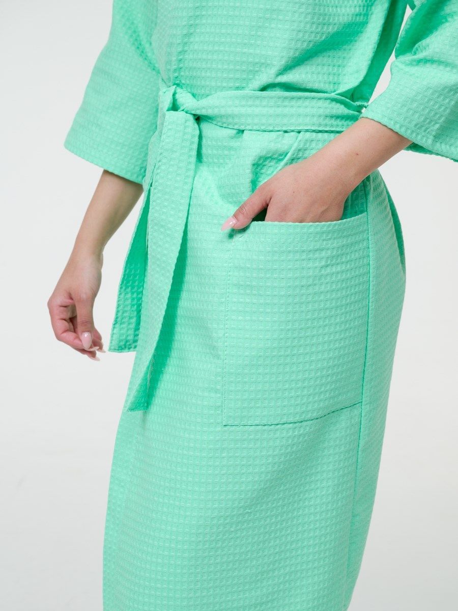 снимок Халат вафельный мятный от магазина BIO-TEXTILES ОПТ