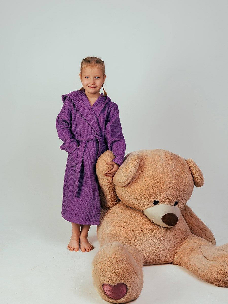 снимок Халат вафельный детский "Комфорт" сиреневый от магазина BIO-TEXTILES ОПТ