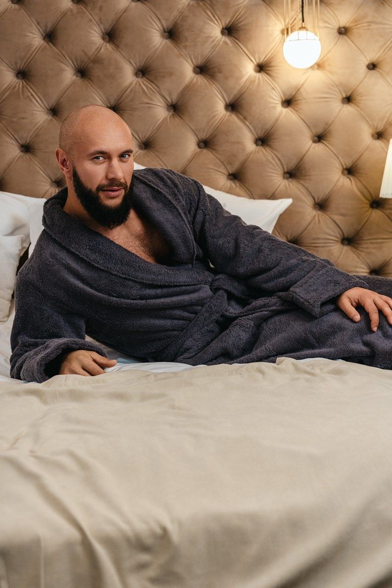 снимок Халат махровый мужской темно-серый от магазина BIO-TEXTILES ОПТ