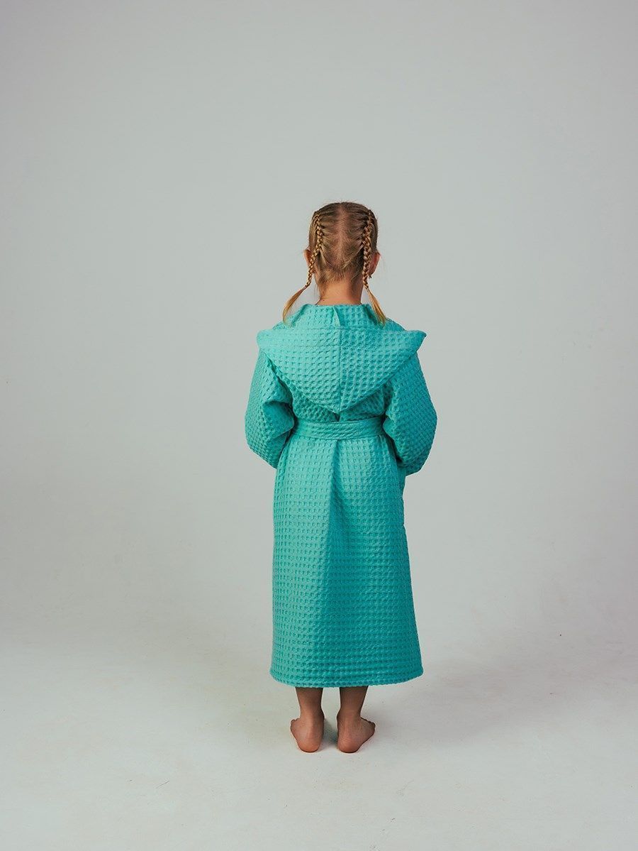 снимок Халат вафельный детский "Комфорт" мятный от магазина BIO-TEXTILES ОПТ