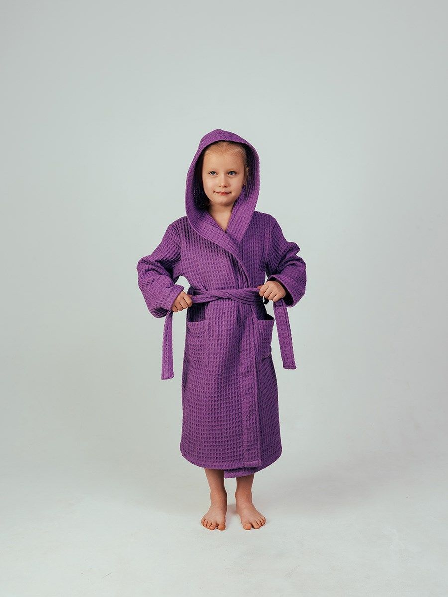 снимок Халат вафельный детский "Комфорт" сиреневый от магазина BIO-TEXTILES ОПТ